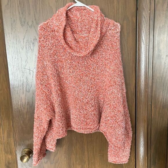 Free People BFF Cropped Cowl Neck Marled Sweater Red Lotus Ultrasoft Wom… - Picture 2 of 8